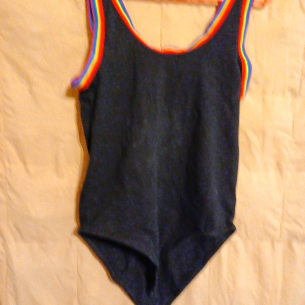 Xl Torrid rainbow trim black bodysuit